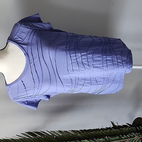 Simply Vera Vera Wang lilac cap sleeve tee with detail - Picture 1 of 12